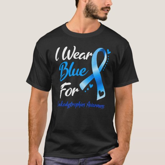 Butterfly I Wear Blue For Leukodystrophies Awarene Tシャツ (正面)