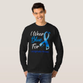 Butterfly I Wear Blue For Leukodystrophies Awarene Tシャツ (正面フル)