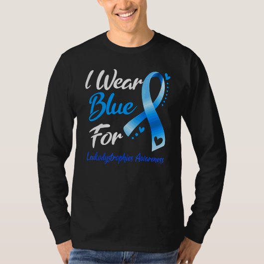 Butterfly I Wear Blue For Leukodystrophies Awarene Tシャツ (正面)