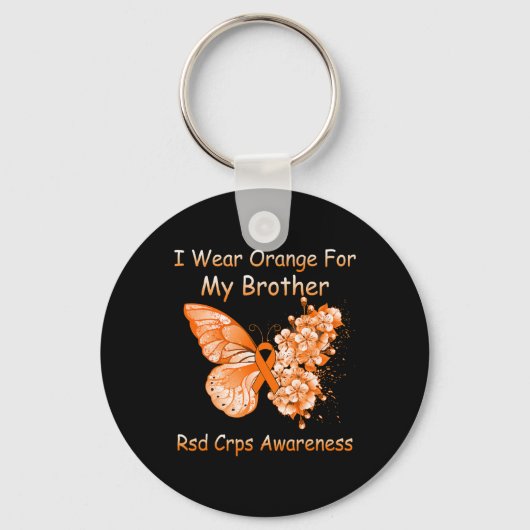Butterfly I Wear Orange For My Brother Rsd Crps Aw キーホルダー (正面)