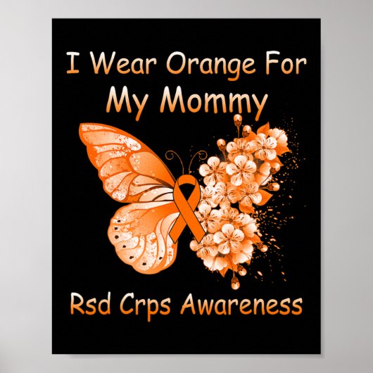 Butterfly I Wear Orange For My Mommy Rsd Crps Awar ポスター (正面)