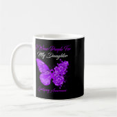 Butterfly I Wear Purple For My Daughter Epilepsy A コーヒーマグカップ (左)