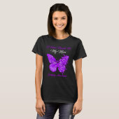 Butterfly I Wear Purple For My Mom Epilepsy Awaren Tシャツ (正面フル)