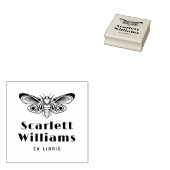 Butterfly illustration Bold Ex Libris Book ラバースタンプ (押印)