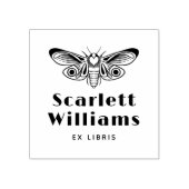 Butterfly illustration Bold Ex Libris Book ラバースタンプ (インプリント)