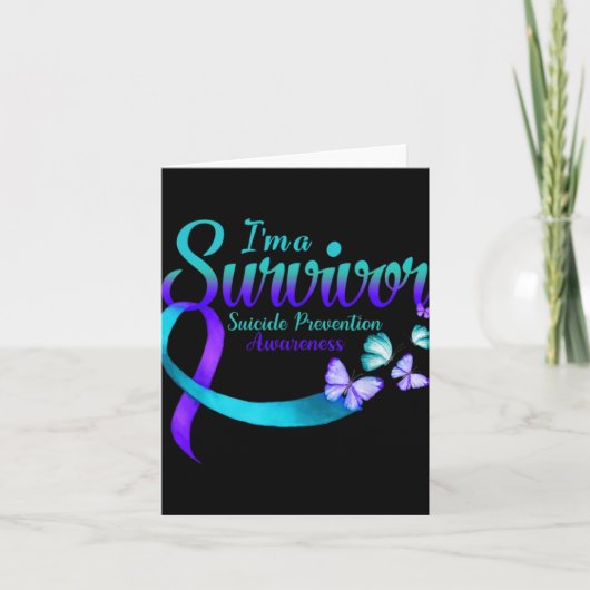 Butterfly Im A Survivor Suicide Prevention Awaren  カード (正面)