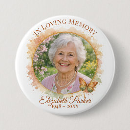 Butterfly In Loving Memory Memorial Button Pin 缶バッジ
