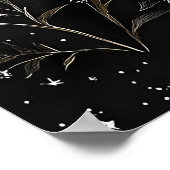 Butterfly In Moon Dark Flower Garden, Moody Moth ポスター (角)