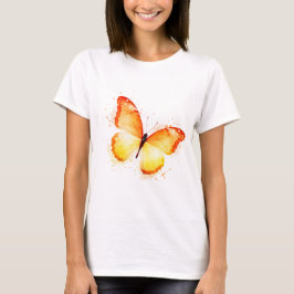 Butterfly in orange tシャツ