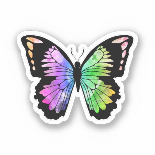Butterfly in Rainbow Colours シール (正面)