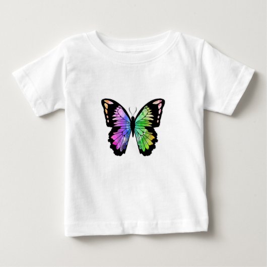 Butterfly in Rainbow Colours ベビーTシャツ (正面)