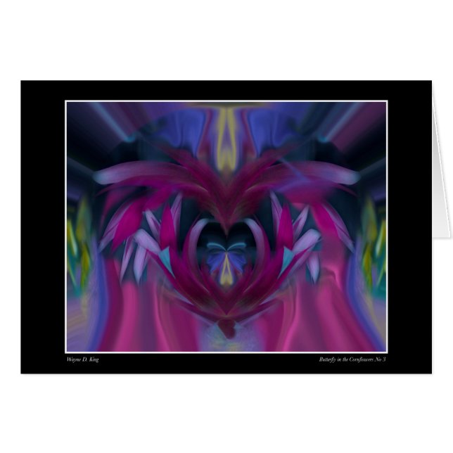 Butterfly in the Cornflowers No 3カード (正面横)