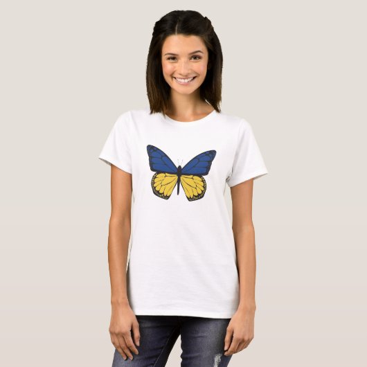butterfly in ukrainian  colors tシャツ (正面フル)