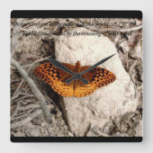 Butterfly inspiration clock スクエア壁時計 (正面)