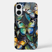 Butterfly iPhone Case Dark Blue Gold Stained Glass Case-Mate iPhoneケース (裏面)