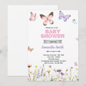 Butterfly Kisses and Baby Wishes Invitation 招待状 (正面/裏面)