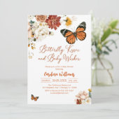 Butterfly Kisses Baby Shower Invitation 招待状 (スタンド正面)