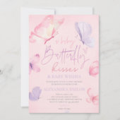 Butterfly Kisses Wishes elegant classy stylish  招待状 (正面)