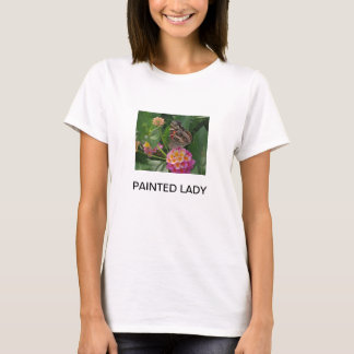 BUTTERFLY LANTANA FLOWERS色彩の鮮やかな女性 Tシャツ