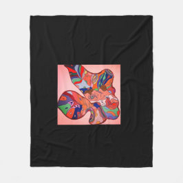 Butterfly Leaf Portrait フリースブランケット