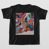 Butterfly Leaf Portrait  Black T-Shirt Tシャツ (レイダウン)