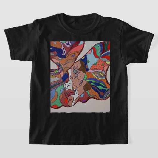 Butterfly Leaf Portrait  Black T-Shirt Tシャツ (レイダウン)