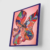 Butterfly Leaf Portrait Clock スクエア壁時計 (傾斜)