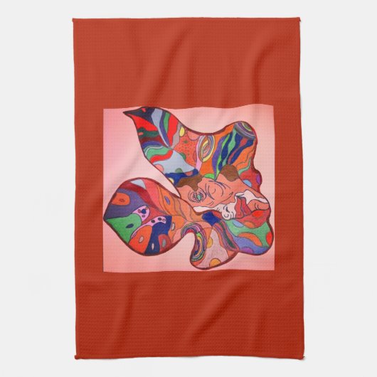 Butterfly Leaf Portrait Kitchen Towel キッチンタオル (縦)