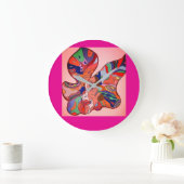 Butterfly Leaf Portrait Round Clock ラージ壁時計 (ホーム)