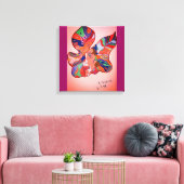 Butterfly Leaf Portrait Stretched Canvas Print キャンバスプリント (インサイチュ (リビング))