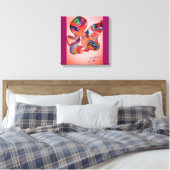 Butterfly Leaf Portrait Stretched Canvas Print キャンバスプリント (インサイチュ (寝室))