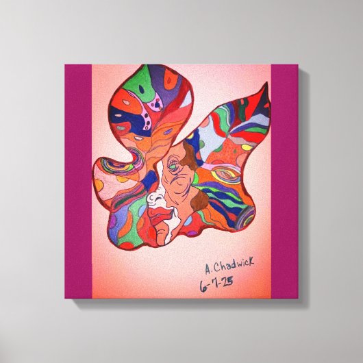 Butterfly Leaf Portrait Stretched Canvas Print キャンバスプリント (正面)