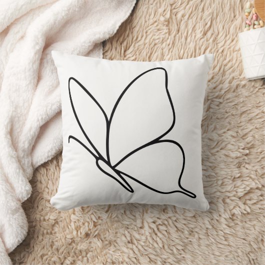 Butterfly Line Art – Insect Illustration クッション (ブランケット)