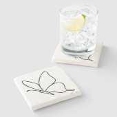 Butterfly Line Art –  Insect Illustration  ストーンコースター (横)