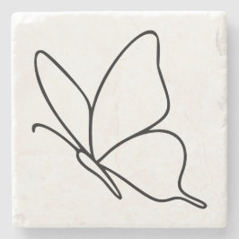 Butterfly Line Art –  Insect Illustration  ストーンコースター
