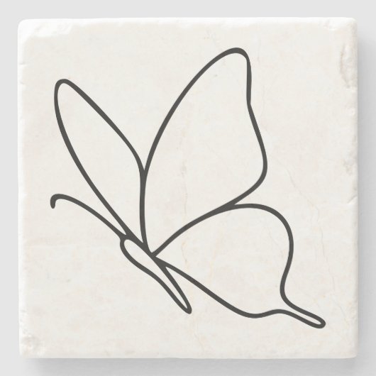 Butterfly Line Art –  Insect Illustration  ストーンコースター (正面)