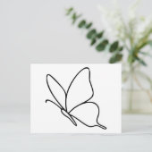 Butterfly Line Art –  Insect Illustration  ポストカード (スタンド正面)