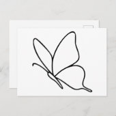 Butterfly Line Art –  Insect Illustration  ポストカード (正面/裏面)