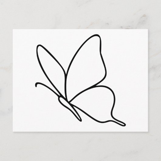 Butterfly Line Art –  Insect Illustration  ポストカード (正面)