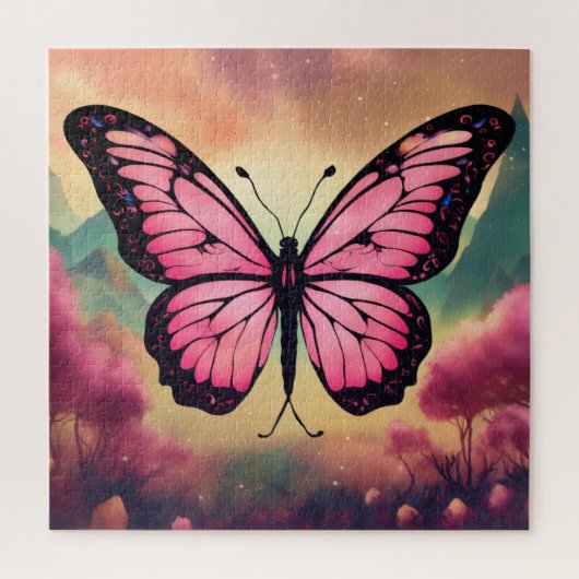 Butterfly Logo Puzzle | Beautiful Colorful Butterf ジグソーパズル (縦)