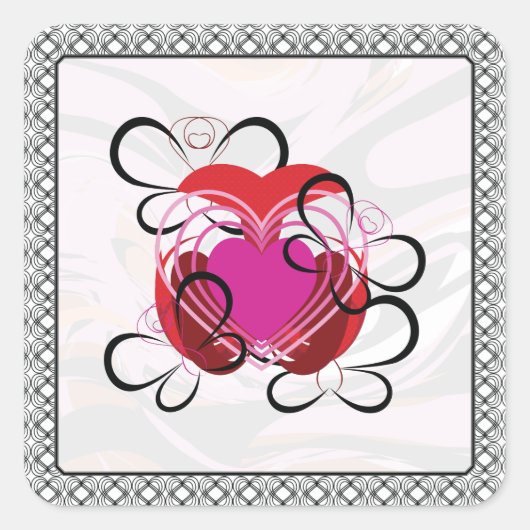 Butterfly Love | Beat Of Love Black Lace 1 スクエアシール (正面)