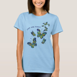 BUTTERFLY LOVE OUR PLANET T-SHIRT – 青 Tシャツ
