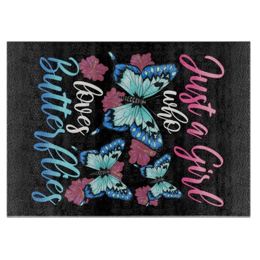 Butterfly Lover Just A Girl Who Loves Butterflies カッティングボード (正面)