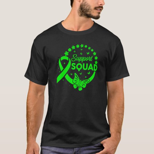 Butterfly Lymphoma Support Squad Matching Green Ri Tシャツ (正面)