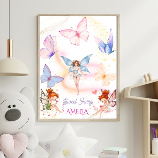  Butterfly Magical Fairy Garden Kids ポスター
