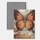 Butterfly Magnet Ecclesiastes 3:11 マグネット (正面/裏面)