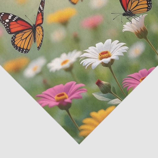 Butterfly Meadow Seamless Pattern Vibrant Flowers 薄葉紙 (詳細)