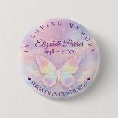 Butterfly Memorial In Loving Memory Button 缶バッジ (正面)