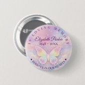 Butterfly Memorial In Loving Memory Button 缶バッジ (正面&裏面)
