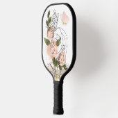 Butterfly Mind – 花のラインアート ピックルボールラケット (左)